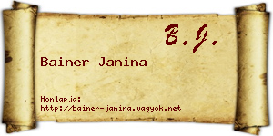 Bainer Janina névjegykártya